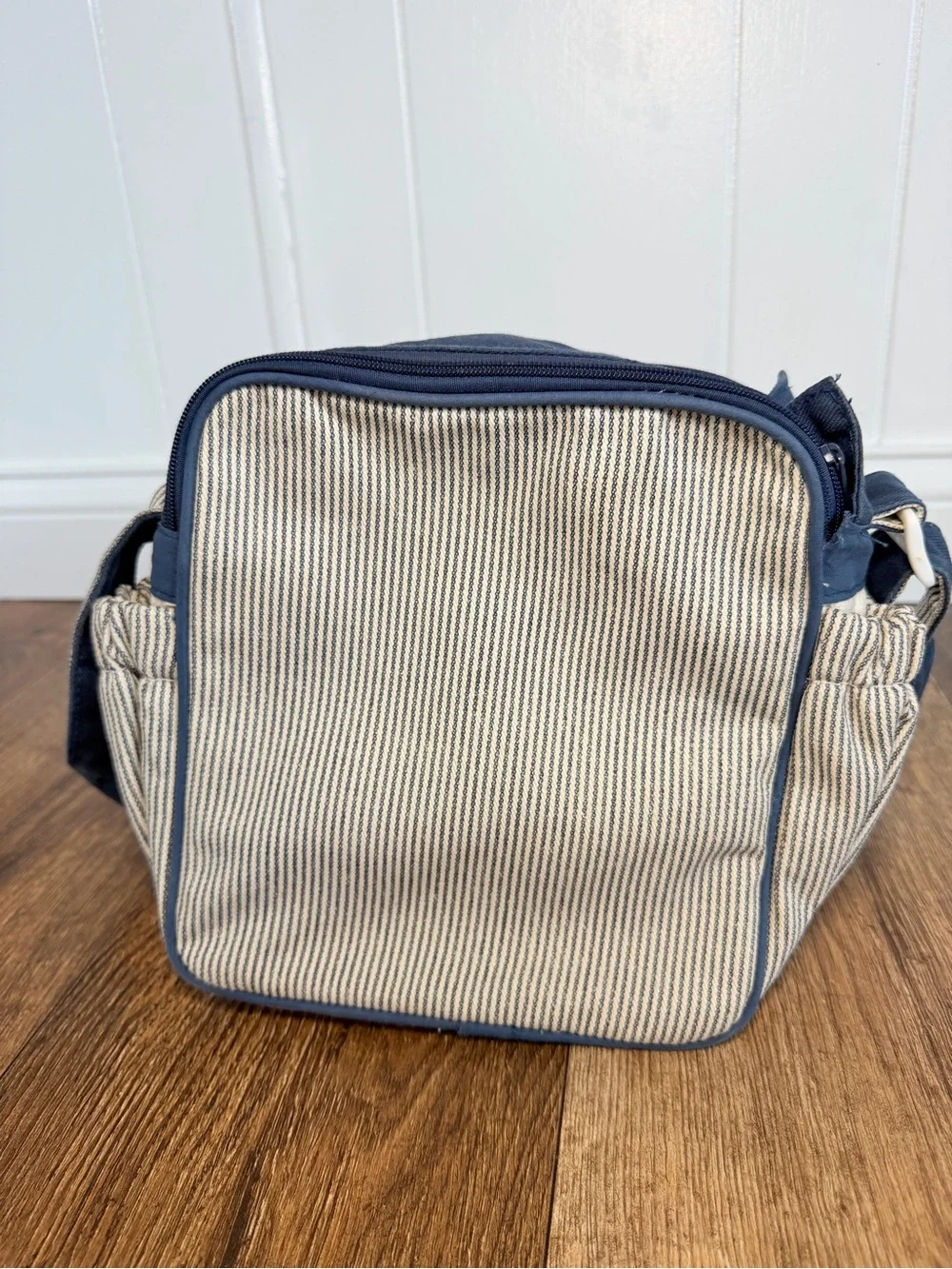 Winnie the Pooh Character Vintage Diaper Bag in Navy & Cream